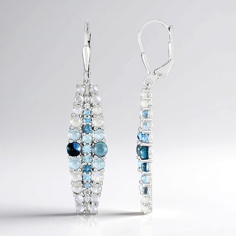Orecchini in argento con Topazio Blu Londra (KM by Juwelo)