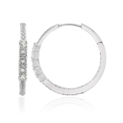 Weißer Topas-Silberohrringe