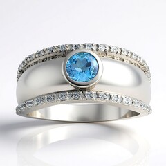 Anello in argento con Acquamarina Santa Maria