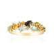 Zilveren ring met Zwitsers-blauwe topaasstenen