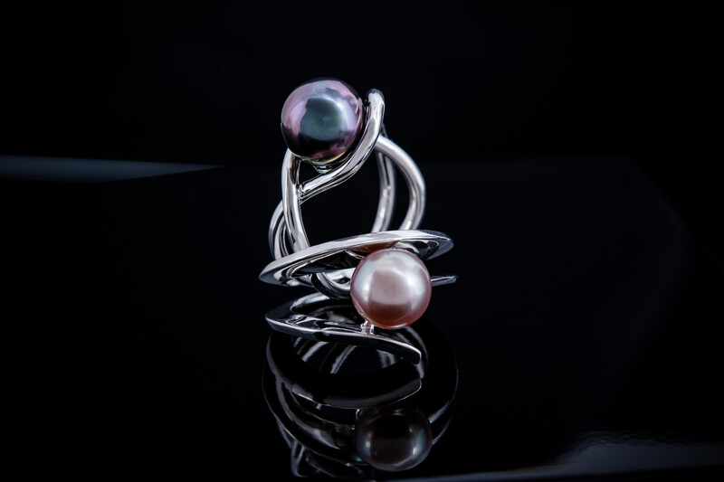 Bague en argent et Perle Ming