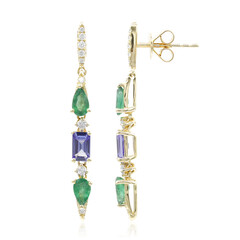 Pendientes en oro con Esmeralda de Zambia AAA (CIRARI)