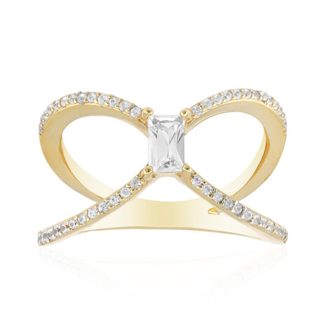 Zilveren ring met een witte topaas