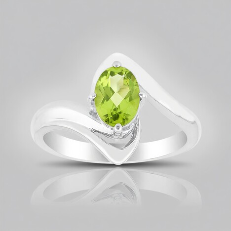 Anello in argento con Peridoto Jilin (Pallanova)
