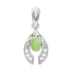 Zilveren hanger met een keizerlijk chrysopraas