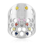 Zilveren ring met gele saffieren