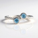 Anello in argento con Topazio Blu Svizzero