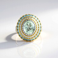 Green Amethyst Silver Ring (Dallas Prince Designs)