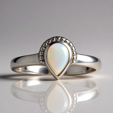 Anello in argento con Opale Bianco