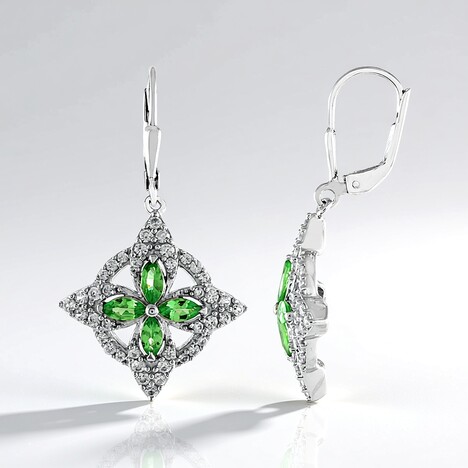 Orecchini in argento con Tsavorite della Tanzania