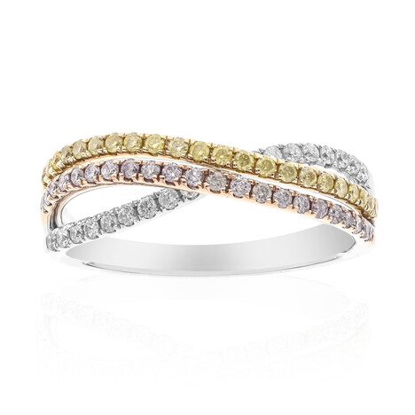 Gouden ring met I1 Roze Diamanten (CIRARI)