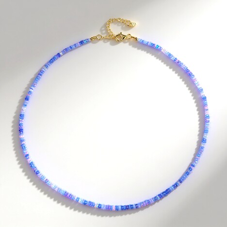 Collana in argento con Opale Lavanda dell'Etiopia