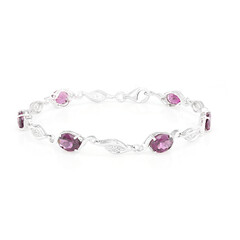 Magenta-Granat-Silberarmband