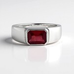 Bague en argent et Rubis de Madagascar