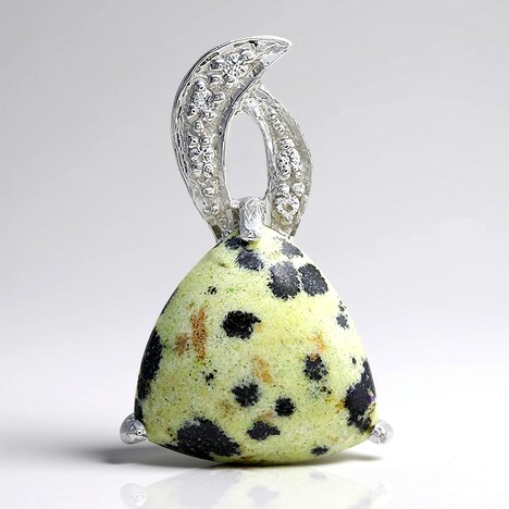 Ciondolo in argento con Diaspro Dalmata