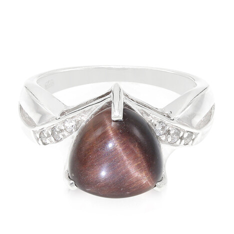 Rotes Tigerauge-Silberring