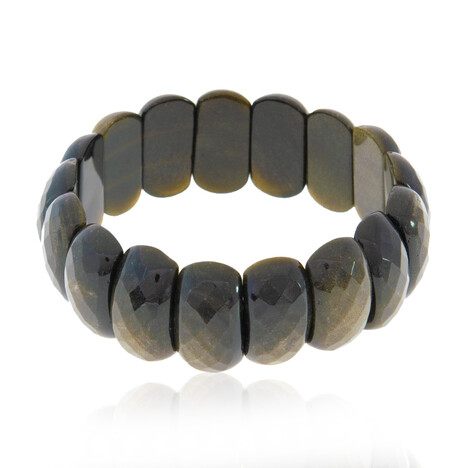 Gold-Obsidian-Armband