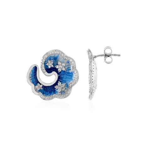 Zirkon-Silberohrringe