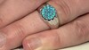 Zilveren ring met neon blauwe apatieten