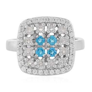 Anello in argento con Apatite Blu Neon