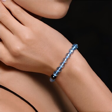 Bracelet et Topaze bleu ciel
