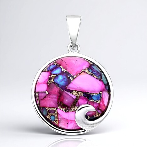 Ciondolo in argento con Mosaico turchese