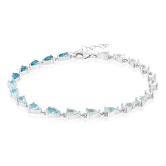 Zilveren armband met witte topaasstenen