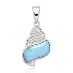Zilveren hanger met een larimar