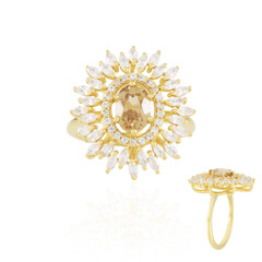 Anillo en plata con Zircón mandarina (Adela Silber)