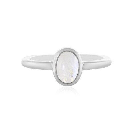 Zilveren ring met een regenboog maansteen