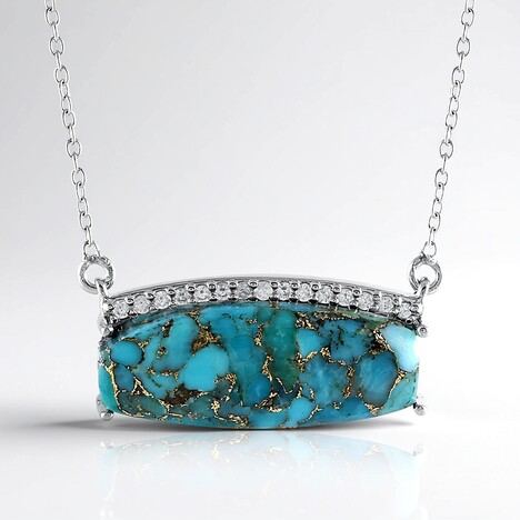 Collana in argento con Turchese Ramato Blu Mohave (Faszination Türkis)