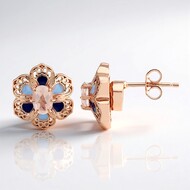Pendientes en plata con Cuarzo rosa (SAELOCANA)