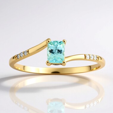 Brasilianischer Paraiba-Turmalin-Goldring (AMAYANI)