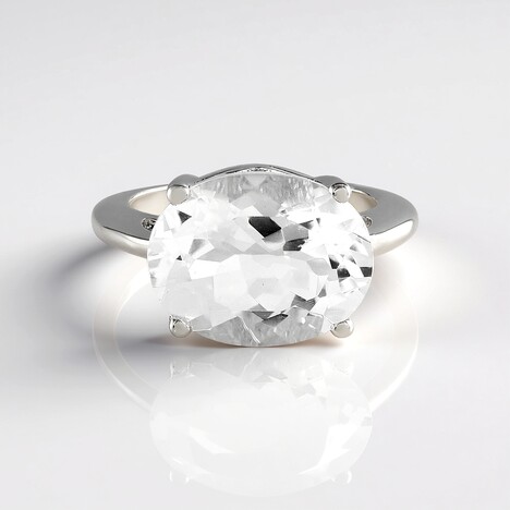 Anello in argento con Quarzo Bianco