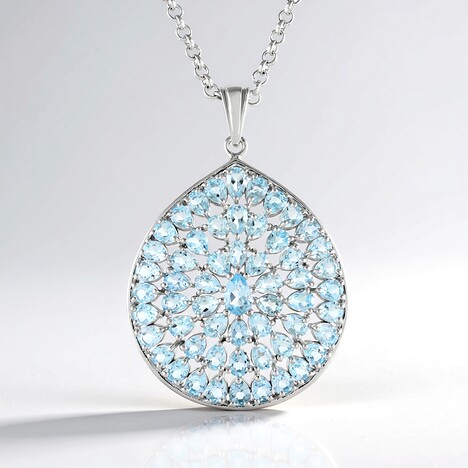 Collana in argento con Topazio Blu Cielo