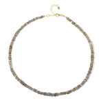 Zilveren halsketting met labradorieten