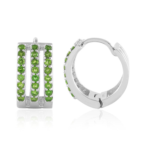 Orecchini in argento con Diopside Russo