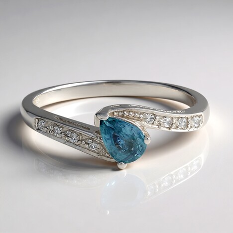 Anello in argento con Zaffiro della Tanzania