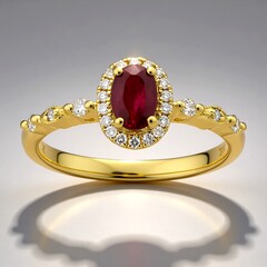 Anello in oro con Rubino Mozambico AAA