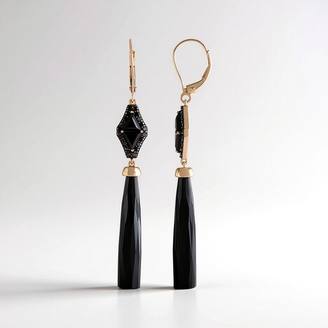 Orecchini in oro con Onice Nero (KM by Juwelo)