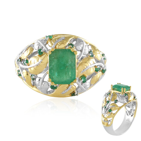 Anillo en plata con Esmeralda de Zambia (Gems en Vogue)