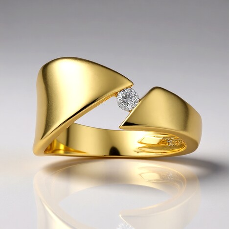 Anello in argento con Diamante SI1 (G) (Annette)