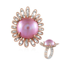Bague en argent et Perle de Mabé rose (Gems en Vogue)