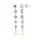 Boucles d'oreilles en argent et Perle blanche de culture d'eau douce