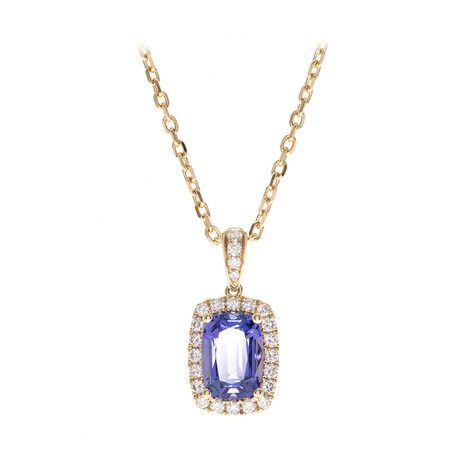 Gouden halsketting met een AAA tanzaniet (CIRARI)