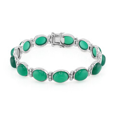 Brazalete en plata con Ónix verde