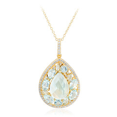 Himmelblauer Topas-Silberhalskette