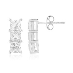 Weißer Topas-Silberohrringe