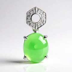 Ciondolo in argento con Crisoprasio Imperiale