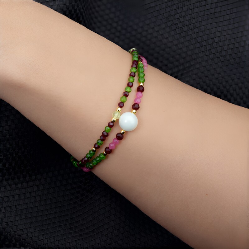 Edelstein-Silberarmband (Riya)